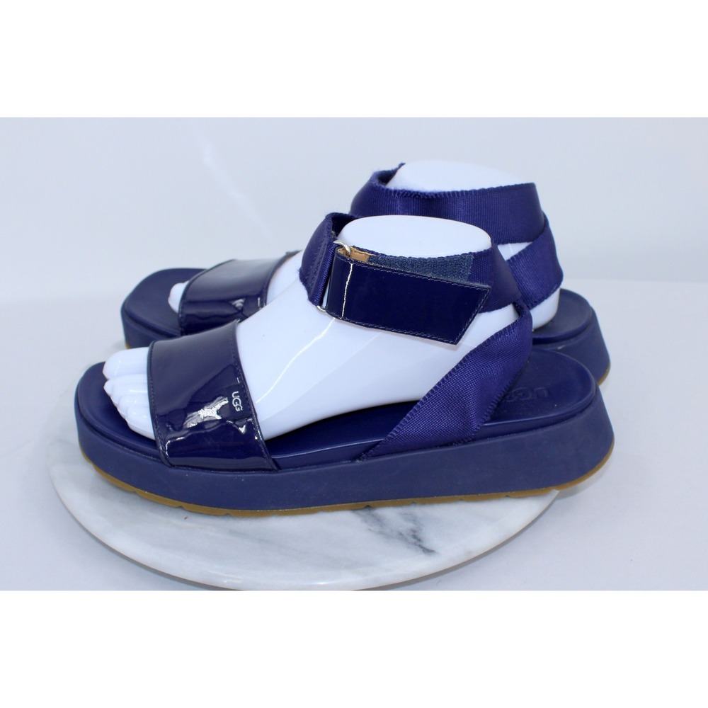 UGG LA Shores Platform Sandals Nightfall Purple Patent Leather Womens 10